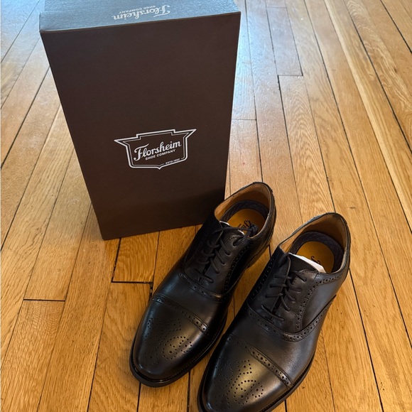 NIB Florsheim Black Smooth Leather Oxfords Black Size 9.5W main image 15